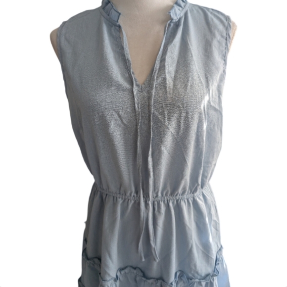 ❌NWT CUPSHE Live Life On The Beach Blue Tiered Ruffle Midi Dress Medium - Picture 6 of 12